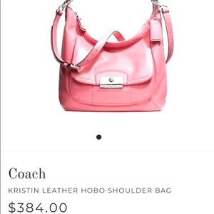 Coach Kristin Rose Pink Patent Leather Bag 🌹comes with Coach silk dust bag!!